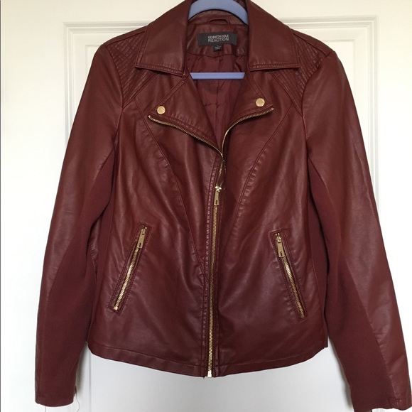 Kenneth Cole Reaction Jackets & Blazers - Wine faux leather jacket